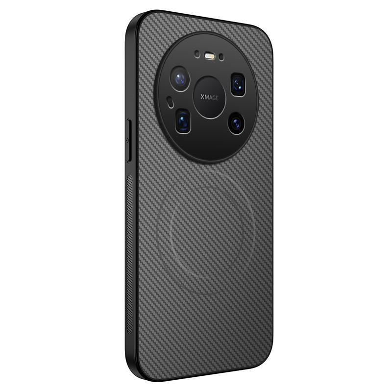 Applicable To Huawei mate80ProMax Carbon Fiber Pattern Magnetic Mobile Phone Case mate80Pro Matte Anti-drop Protective Cover