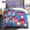 The Cat In the Hat Pattern Bedding Home Decoration Birthday Gift (1 * Duvet Cover + 2 * Pillowcase, Without Core)