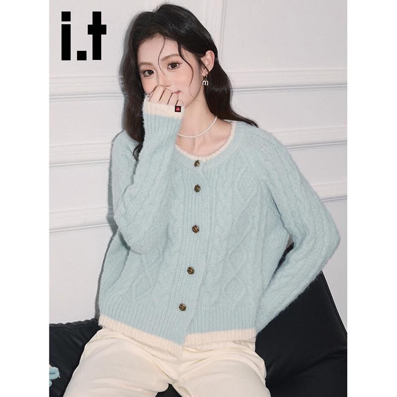 CHOCOOLATEit Damen Strickjacke mit Zopfmuster