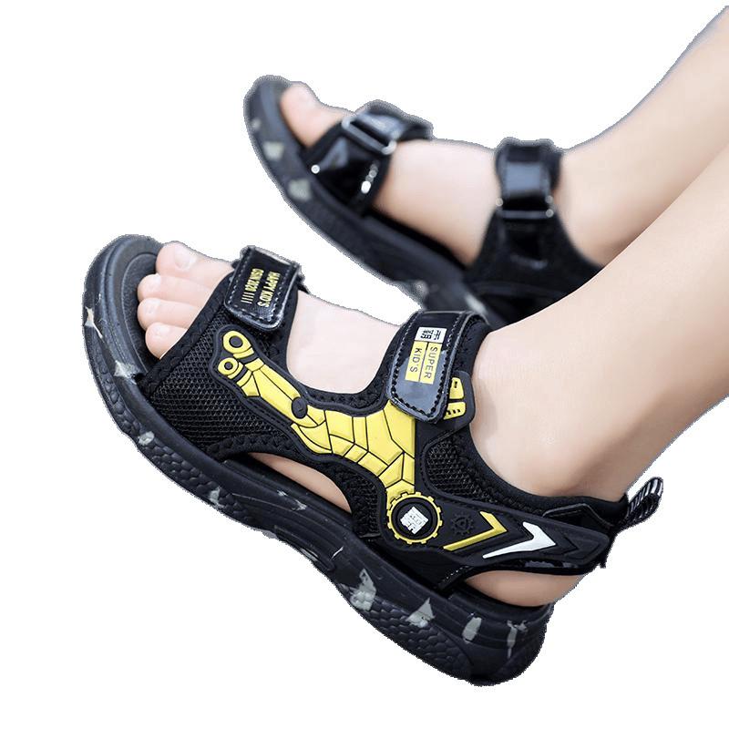 Boys sandals 2025 new middle-aged and older children Korean version summer baby children's non-slip soft-soled shoes student beach shoes