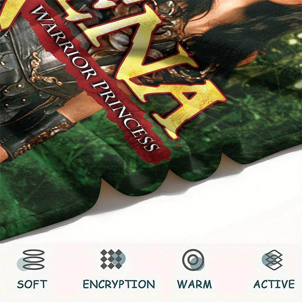 1PC Xena Warrior Print Flannel Blanket, High Quality Comfortable for All Seasons, Home Decor, Warmth and Comfort, Perfect for Christmas Gifts251
