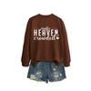MAKE HEART Graphic Print Loose Fit Crewneck Long Sleeve Sweatshirt Women