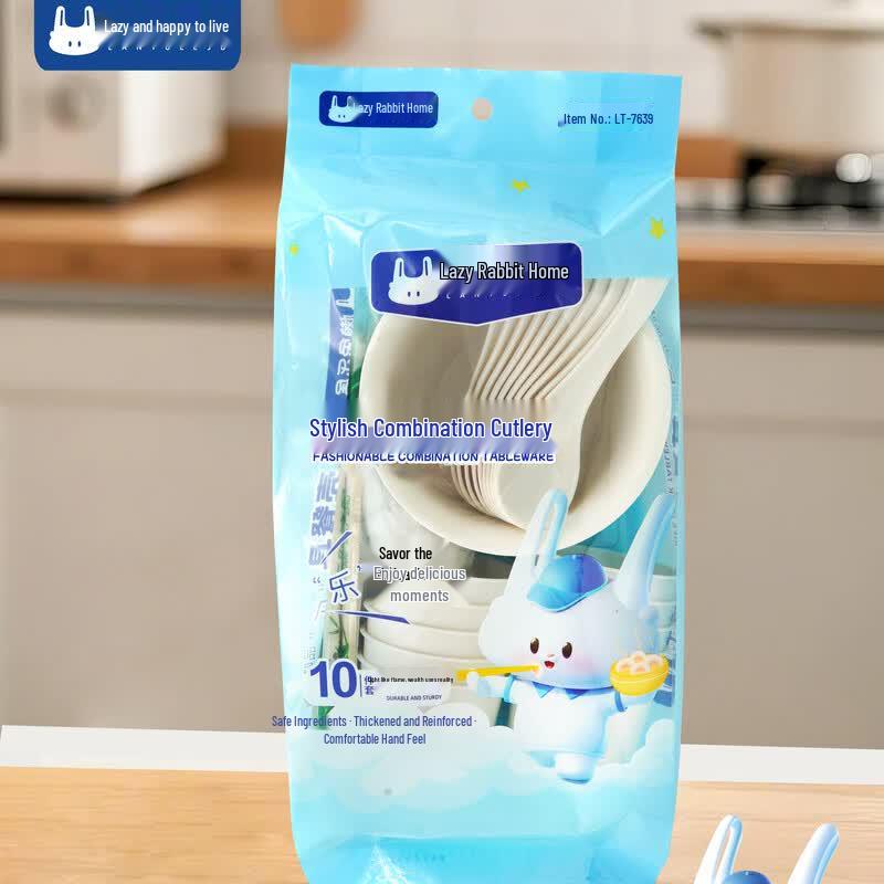 Lazy Rabbit Leju Disposable Rice Husk Dinnerware Set