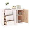 VidaXL Buffet Blanc 111x34x75 cm Bois massif de pin