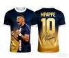 Children's 3D Stereoscopic Mbappé Print Football Jersey T-shirt Family Set, Suitable for Outdoor Training Wear