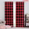 2pcs Scene Curtains Fashion Buffalo Checks Pattern Retro Style Durable Polyester,Without Electricity Birthday Party for