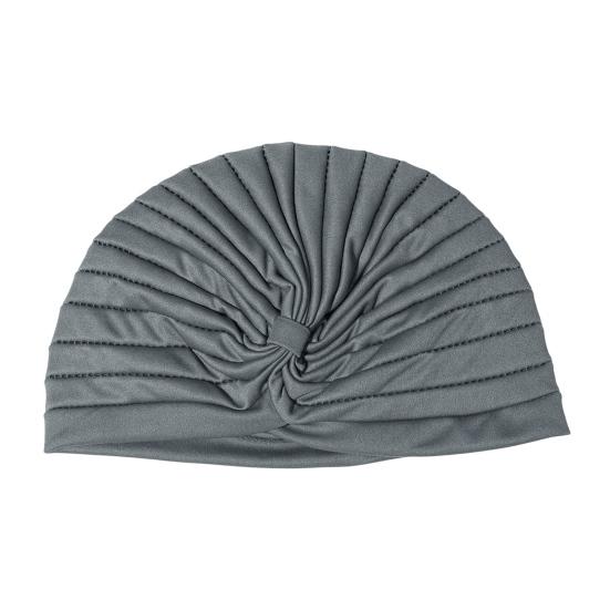 Yoga Hat with Satin Lining Hair Protection Frizz Control Soft Breathable Turban Nightcap High-Elastic Pleated Fabric Turban Hat
