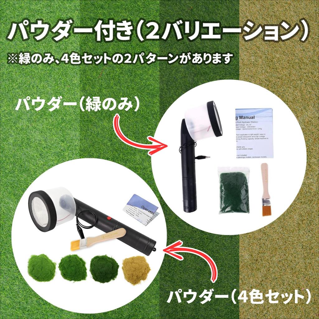 Heizi Grass Applicator for Dioramas, Grass, Lawn, and Soil, Electrostatic Flocking Sprayer for Model Trains and Military Use (Green Only)