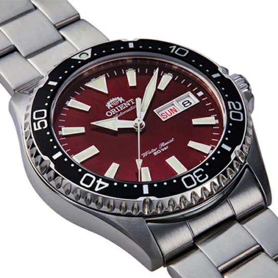 ORIENT Kamasu Automatic Watch, Men's, Red Dial, Stainless Steel Bracelet