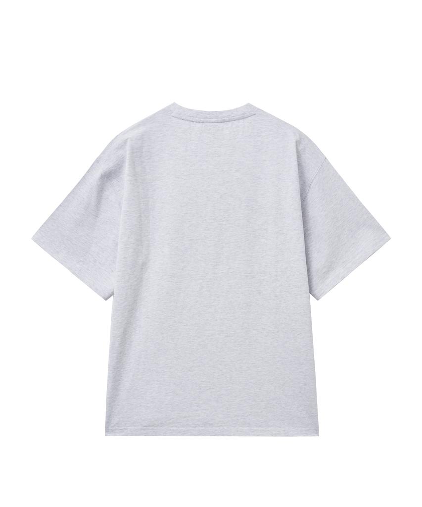 YALE Check Two-Tone Arch T-Shirt_Light Gray