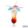 50 PCS Creative Cocktail Umbrella Shaped Straw Beach Party Beach BBQ Juice Straw Personalized Creative Theme Straw Wholesale