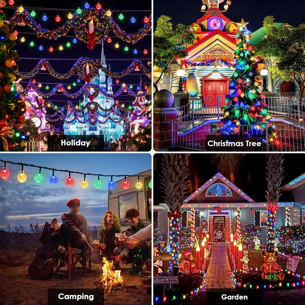Solar bubble ball light string LED crystal ball outdoor camping camp tent atmosphere light string