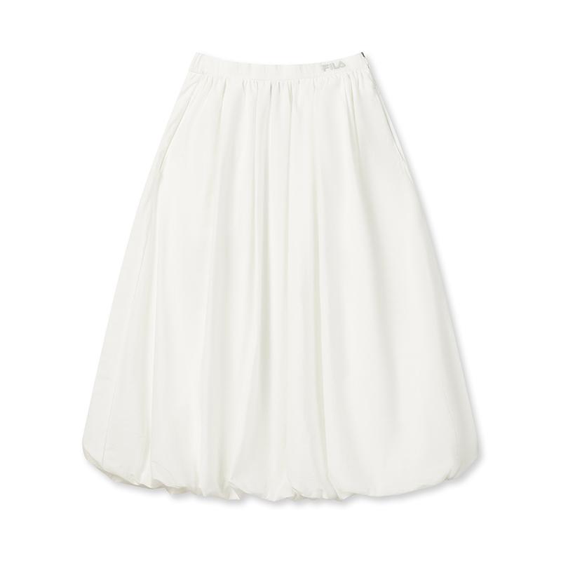 

FILA Original Simple Fashion Classic Retro Versatile Comfortable Loose Tulip Skirt Casual Long Skirt Women skirts Cloud-White F11W629301FWT S
