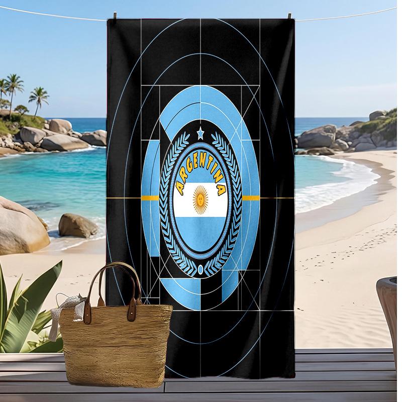 Argentinien Fußball Druck Strandtuch Schnelltrocknend Super Saugfähig Weich Badetuch zum Schwimmen Strand Reisen Fan Souvenir Geschenk