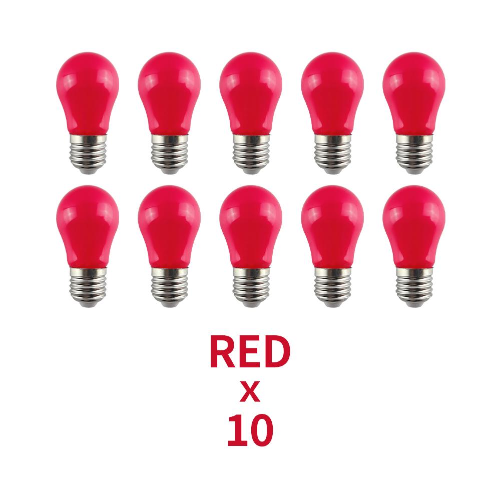 10 Adet Renkli E27 LED Ampul 220V 2W A45 Lamba Kırmızı Mavi Beyaz Sarı Pembe PC Dış Mekan Kamp Dekorasyonu Festival Renkli Ampul Lamba