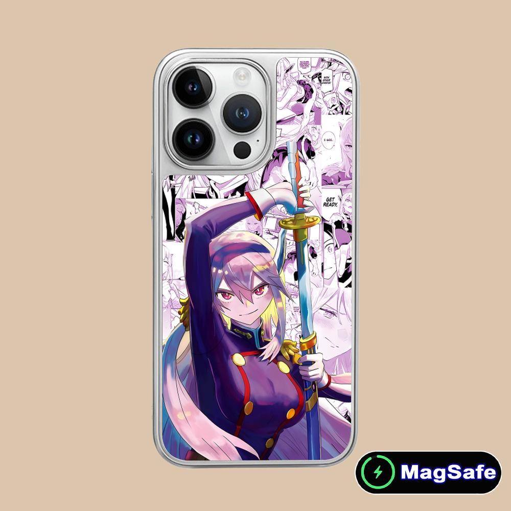 Mato seihei no slave Uzen Kyouka Phone Case for iPhone 17 16 15 14 13 12 11 Air Pro Max Plus Magsafe Silver Plating Cover