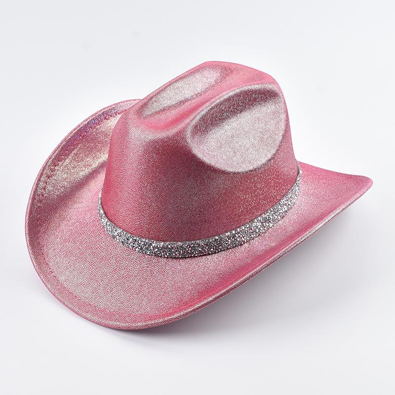 Western Style Cowboy Hat Fashion Roll Up Brim Party Dress Fedora Hat Festival Costume Party Play Cowgirl Hat