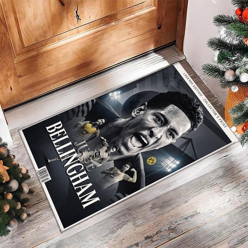 Jude Bellingham Soccer Football Pattern Soft Area Rug Non Slip Indoor Floor Carpet Sports Decor Mat for Bedroom