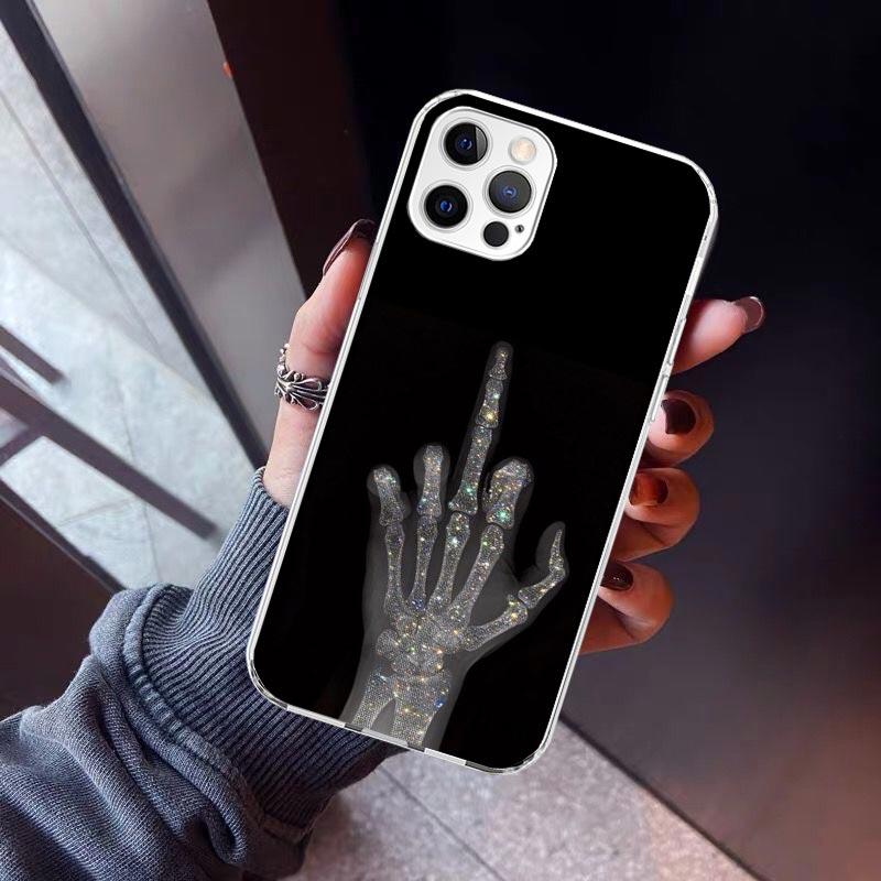 Middle Finger Phone Case For iPhone 17 Air 16 15 Pro Max 14 Plus 13 Mini 12 11 Cover 7 8 SE Silicone Shell Print Fundas 17 Air 1