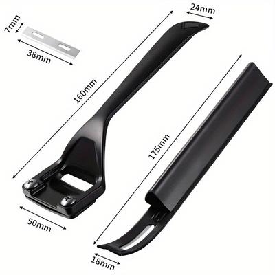 Black Metal Leather Safety Beveler Kits DIY Carving Tool with Replacement Blade Thinning Leather Cutting Scratch Craft Skiving