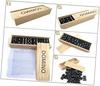 Kisangel 2 Sets Black Wooden Dominoes with Storage Box, Kids Educational Toys for Creativity, Table Game