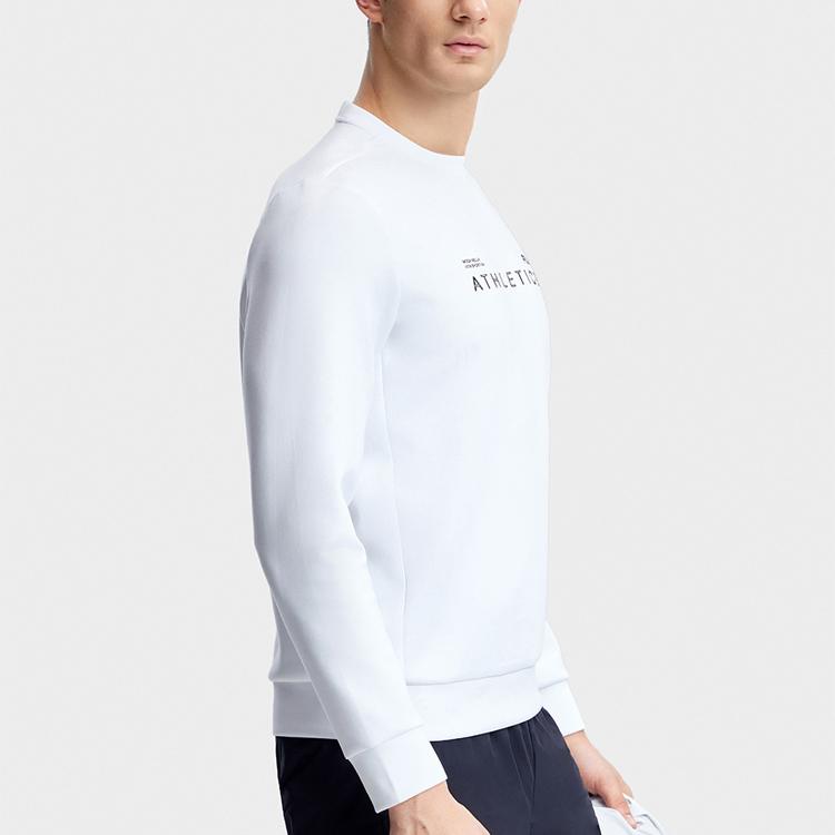 Fila Fitness Series Letter Round Neck Pullover Sweatshirt Men Sweatshirt White A11M331204F-WT