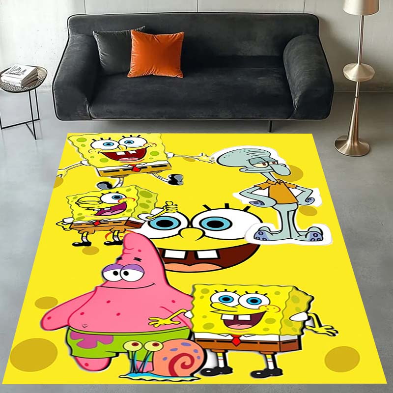 3D S-SpongeBob Patrick Star Cartoon Carpet Rug for Playroom Bedroom Living Room Sofa Home Decor,kids Area Rug Non-slip Floor Mat