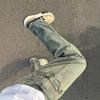 JYL Unisex Bootcut Jeans American Vintage Spring Niche Loose Trendy Couple Denim