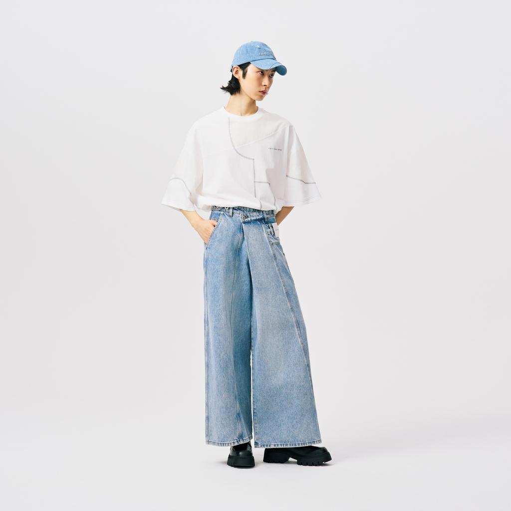 Feng Chen Wang Twisted Wide-leg Jeans FUS17TR03B