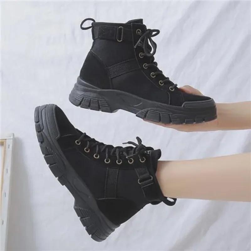 Fashion Ankle Boots for Women Elegant With Low Heels Lace-up Round Toe Woman Short Shoes Laces Chic Designer Luxury Winter 2024 Booties cm