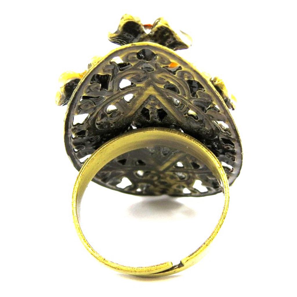 Les Trésors De Lily [B1705] - Bague Créateur 'Symphonie Florale' Orange / Jaune