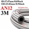 AN4 AN6 AN8 AN10 AN12 Universal Stainless Steel Braided Rubber Fuel Hose Oil Gas Cooler Line Pipe Tube For Car Universal 1M-4M