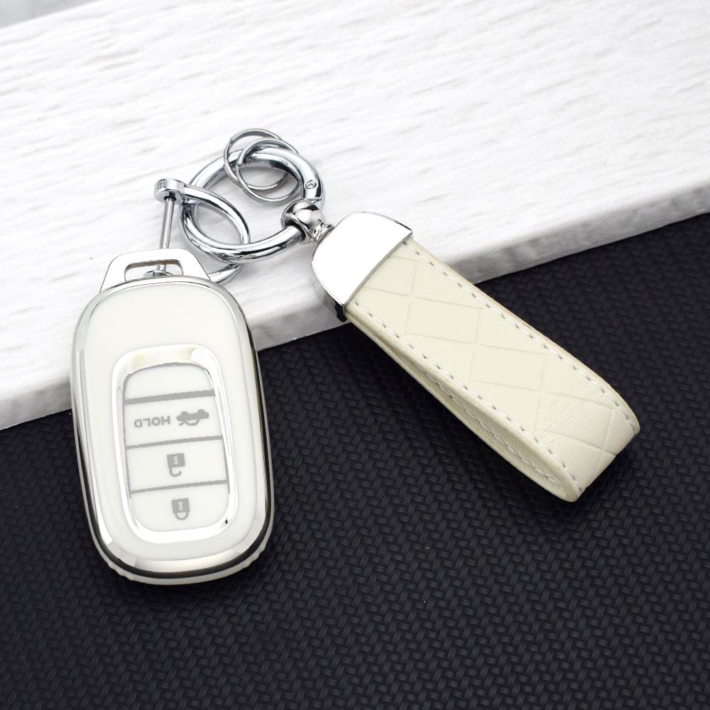 New Car Key Case Cover for Honda 2022-2025 Civic Accord CR-V HR-V Pilot Sport SI EX EX-L 2/3/4/5 Buttons Key Protector Keychain