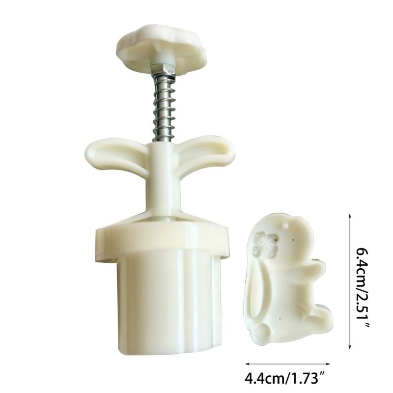 Chinese Style Rabbit Mooncake Mold 75g DIY Hand Pressure Fondant Moon Cake Mould Press Cookie Cutters Baking Tool