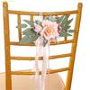 K1AE Romantics Wedding Chair Flowers Church Chair Decorations White Chair Sashes for Various Celebration