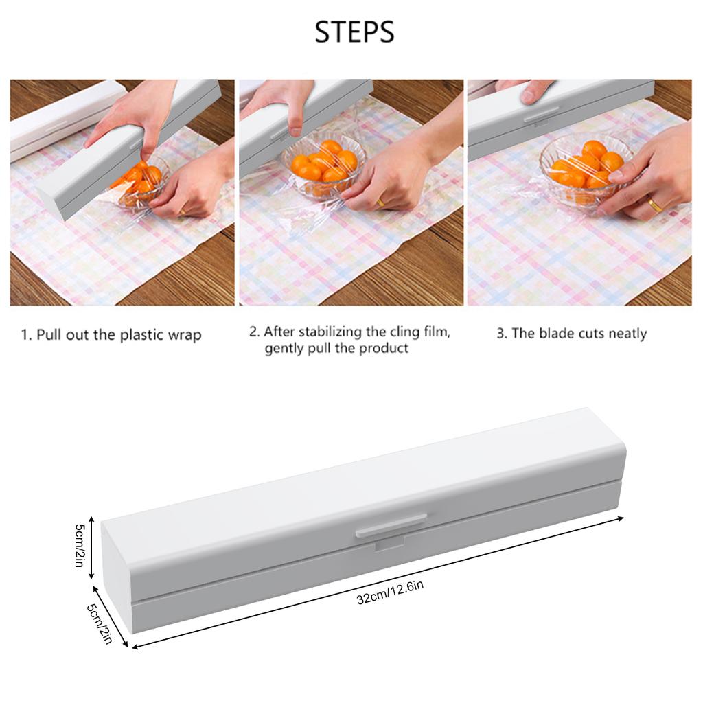 Cling Film Cutter Magnetic Cling Wrap Dispenser Plastic Wrap Dispenser with Cutter Reusable Food Cling Wrap Film Cutter Tin