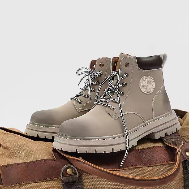 Pánské kožené retro trendy ležérní boty Martin 2025 nové podzimní párové boty rebarborové univerzální platformové kotníkové boty