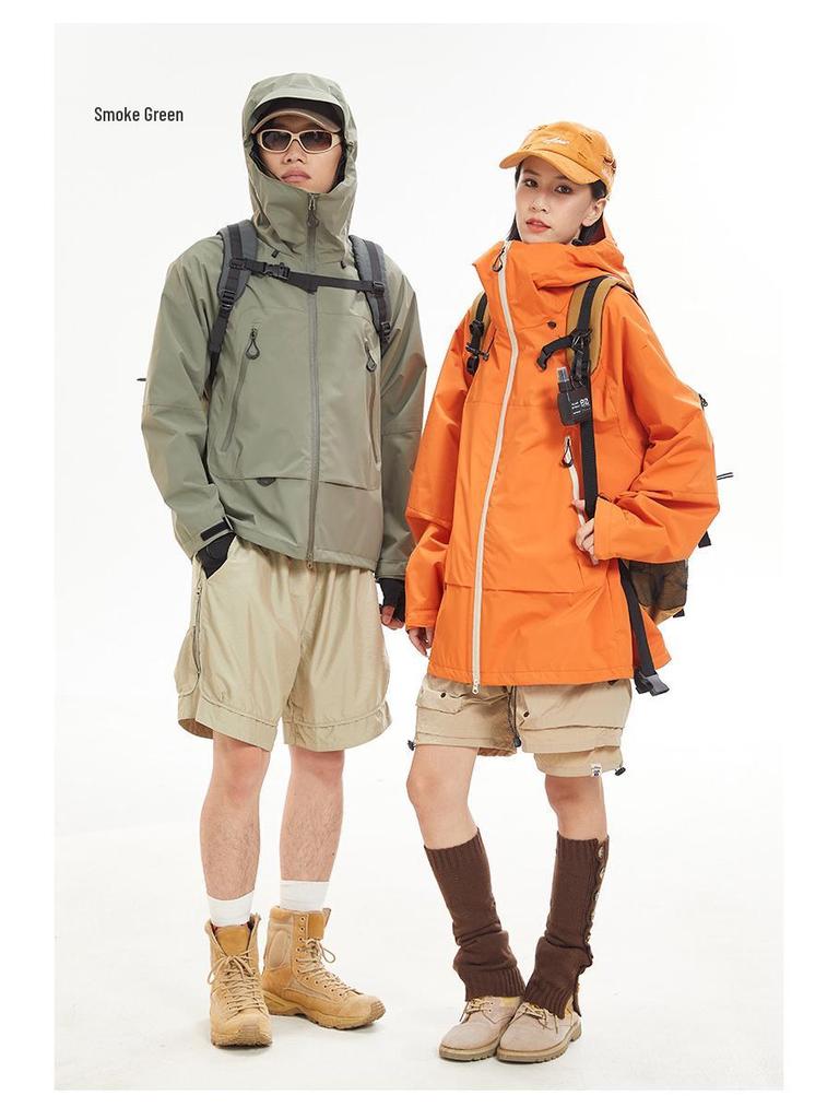 Unisex Autumn 2024 Windproof Waterproof Hiking Jacket: Stylish Single Layer Outdoor Windbreaker