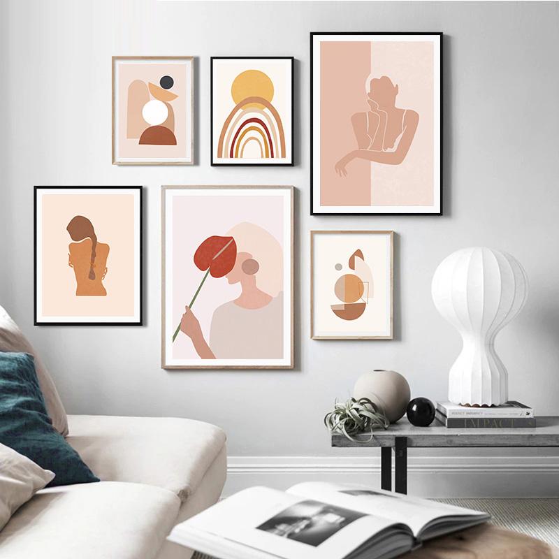 Modern Tryck Estetisk Poster Abstrakt Grafik Kvinnor Canvas Målning Minimalistisk Konst Väggkonst Bilder Hem Rumsdekoration