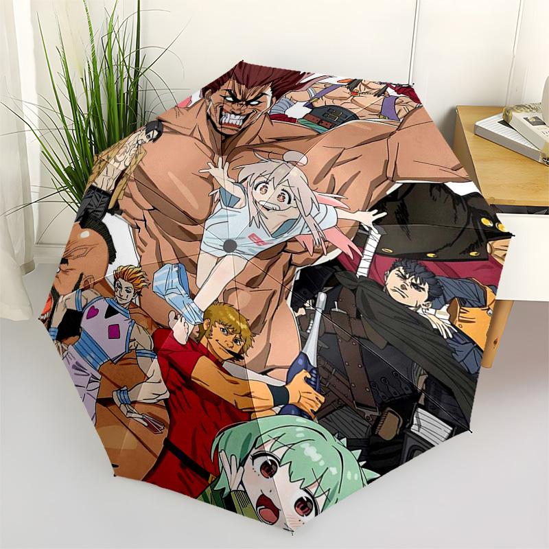 

1pc Outdoor Umbrella with JoJo s Bizarre Adventure Print - Automatic Opening/Closing, Portable 3-Fold Design, 8-Rib Iron Frame - Perfect Gift for