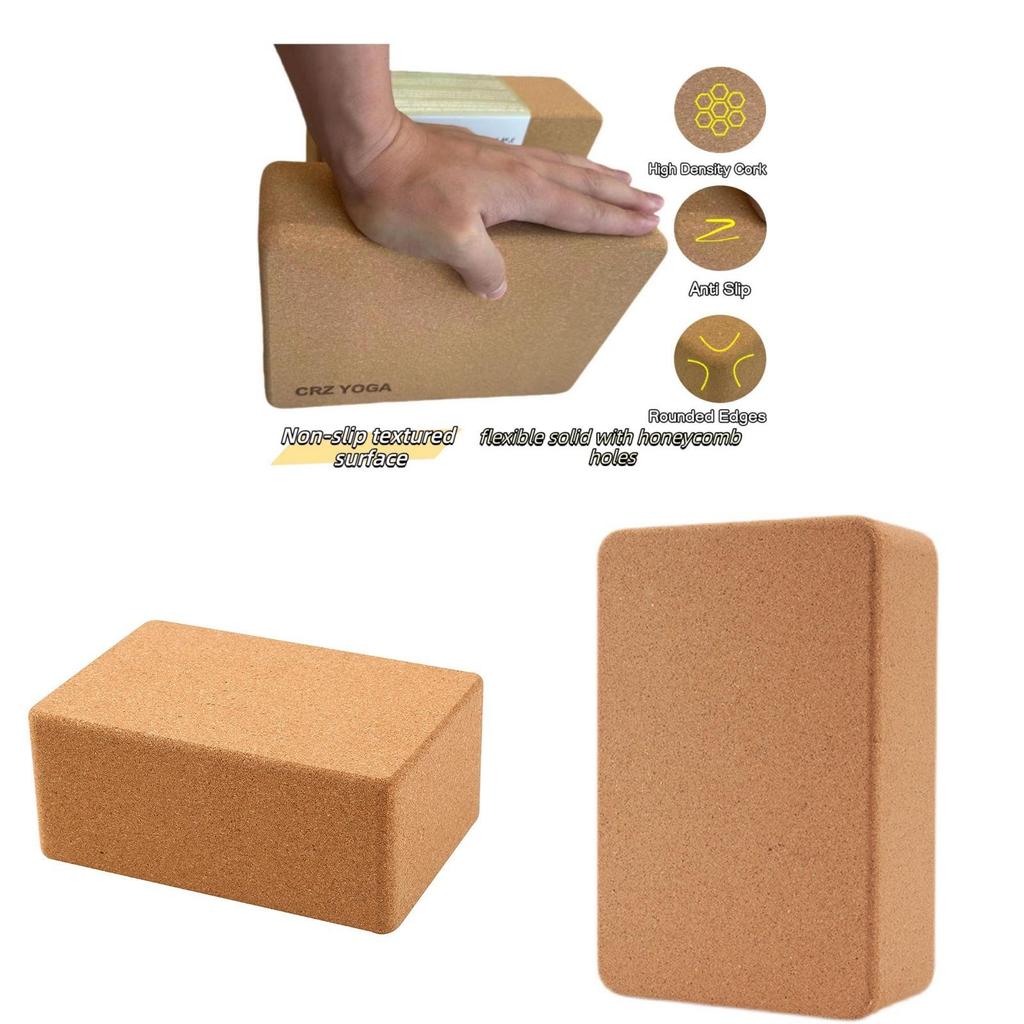 Yoga Brick Highdensity Cork Yoga Block For Stretching And Flexibility Practice