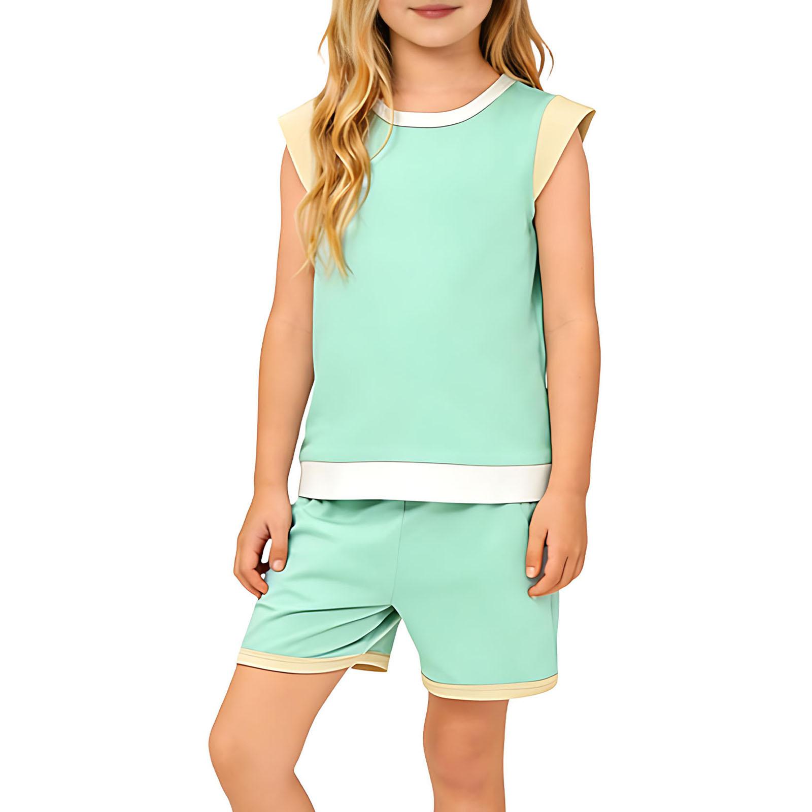Children s Fashionable Comfortable  Casual Short-sleeve Top And Shorts Two-piece Set 100