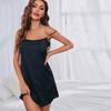 Summer Ice Silk Nightdress Women's European and American Fashion Sexy Suspender Short Skirt Douyin Loose Large Size Loungewear