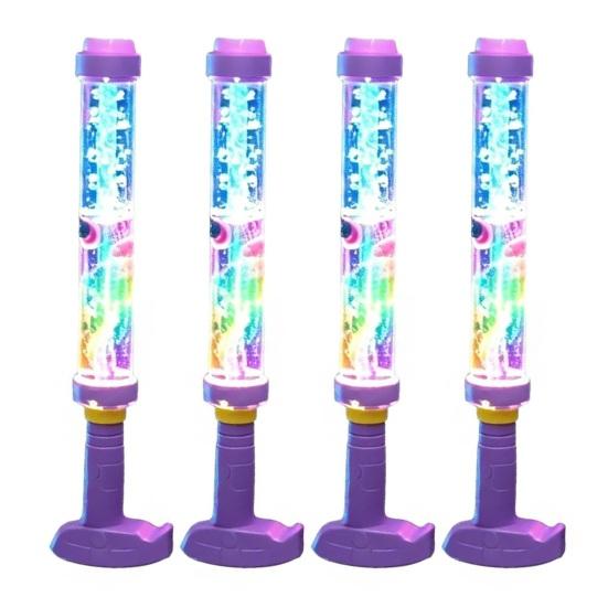 1/2/3/4Pcs Glowing Rainbow LED Water Sprayer, Light-up Water Sprinkler with Colorful Lights, Water Sprayer Tube Toy for Outdoor Summer Pool Party