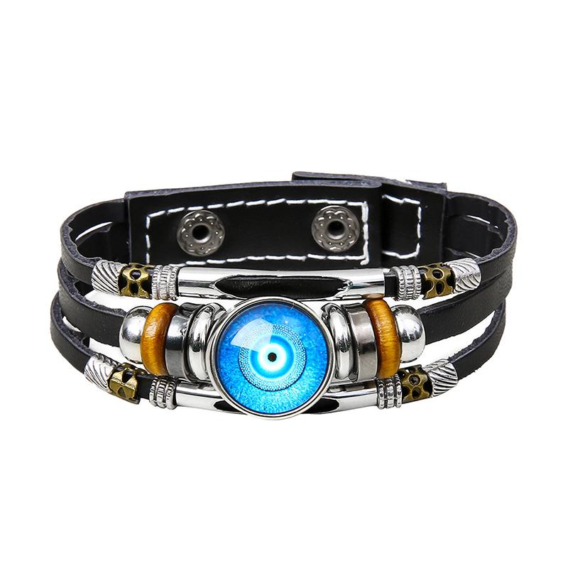 Leather Design Devil Eyelid Bracelet Retro Multi-Layer Bracelet Unisex Jewelry Accessries Gifts