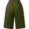 Damen Sommer Shorts Baumwolle Leinen Caprihose Knielang Locker Weiter Bein mit Taschen CGrün XXL Übergröße Freizeithose