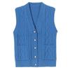 Mom Knitted Vest for Spring and Autumn V-neck Knitted Cardigan Vest for Middle-aged and Elderly Solid Color Vest