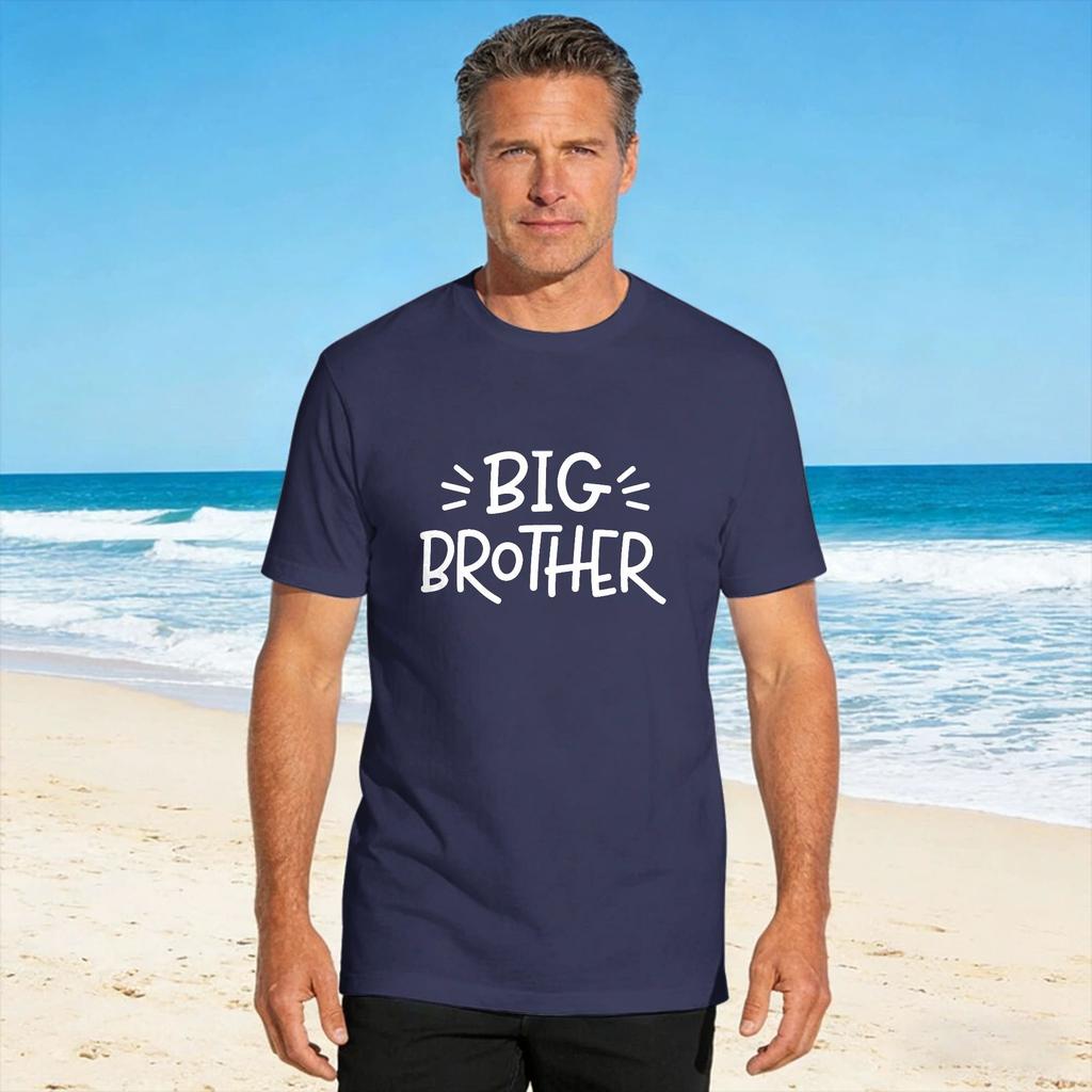 Big Brother Tshirt Leisure Tshirts Short Sleeve Vintage Tops Beach 100 Cotton Plus Size 5xl Top Tees