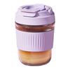 Portable Glass Tumbler with Silicone Straw 350/500ml Leakproof Reusable Coffee Mug