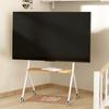 BEISHI Mobile Rolling TV Stand with Wood Shelf, Easy-to-Assemble Roller TV Cart for 32-90 Inches TVs for Living Room Outdoor